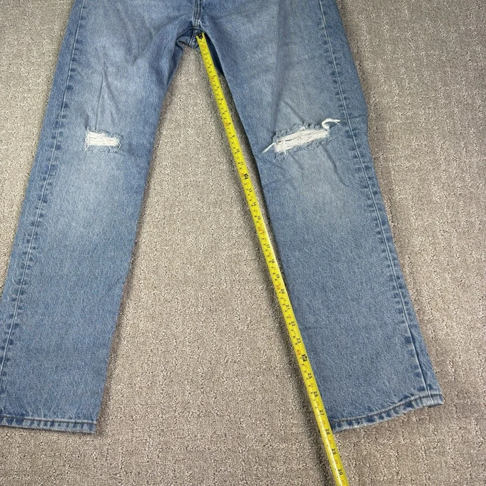 Levis 501 Jeans Mens 28x28 (tag 29x30) Light Wash Blue Straight Stretch Denim